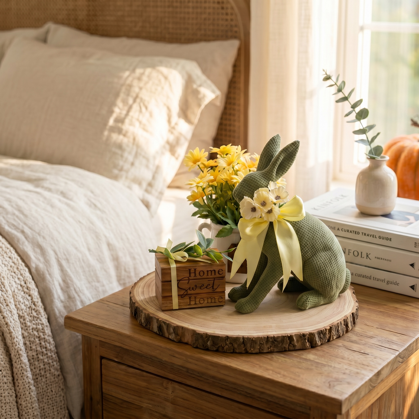 Woodland Bunny Decorative Log Tray
