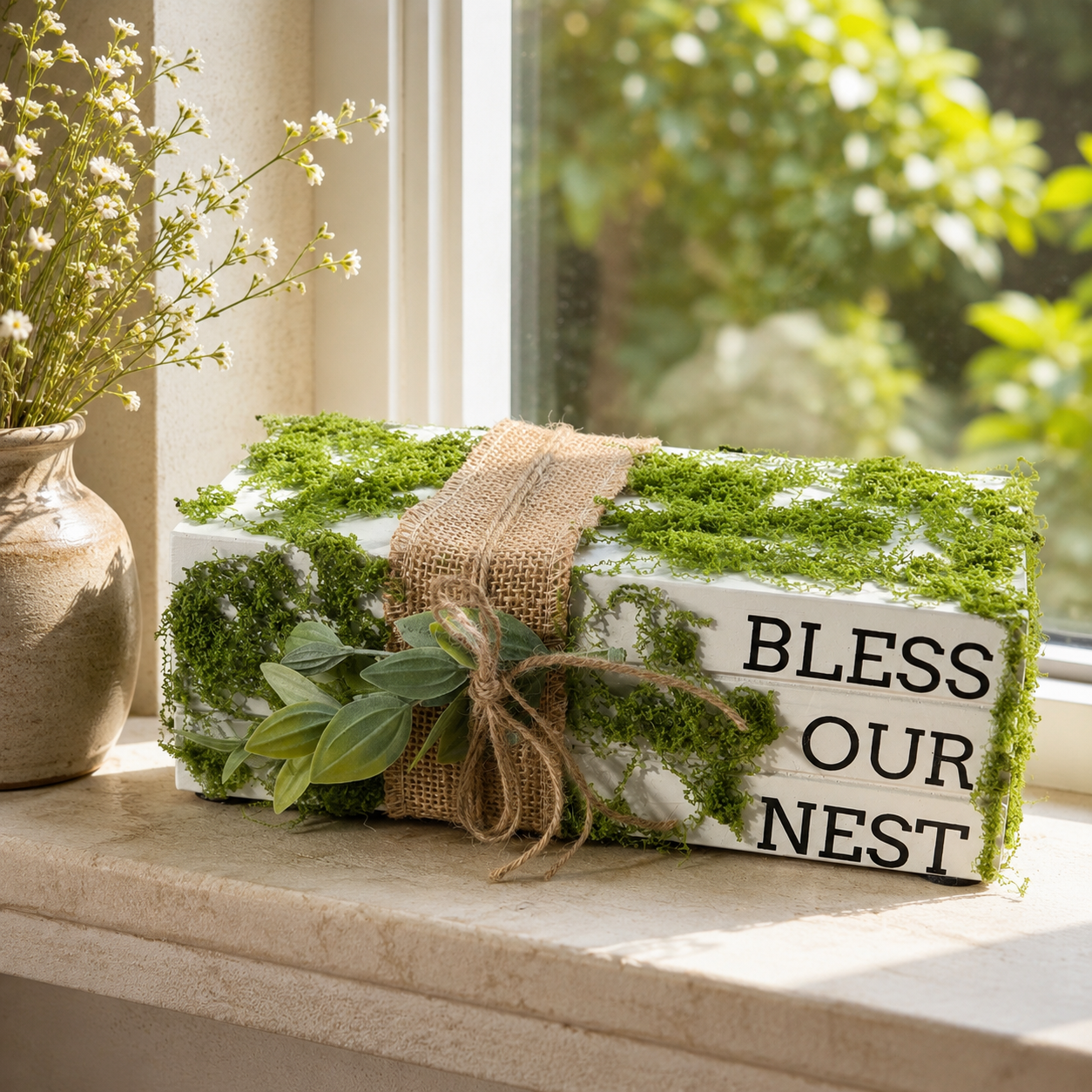 Bless Our Nest Wooden Book Stack πΏ