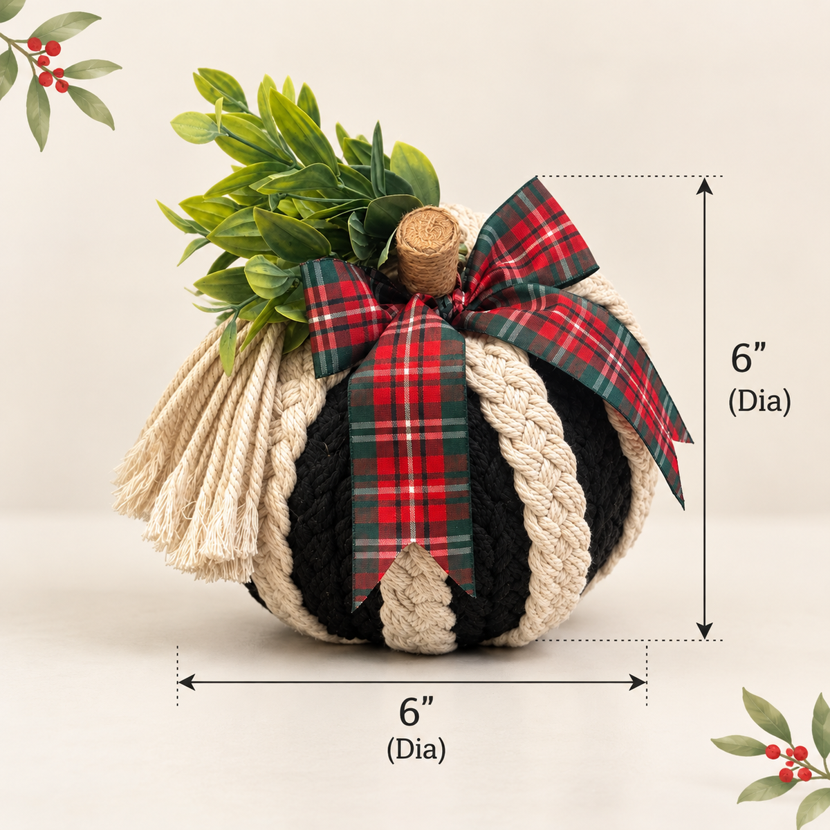 Rustic Christmas Rope Pumpkin
