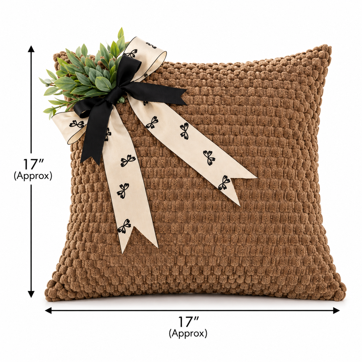 Festive Taupe Textured Cushion Cover