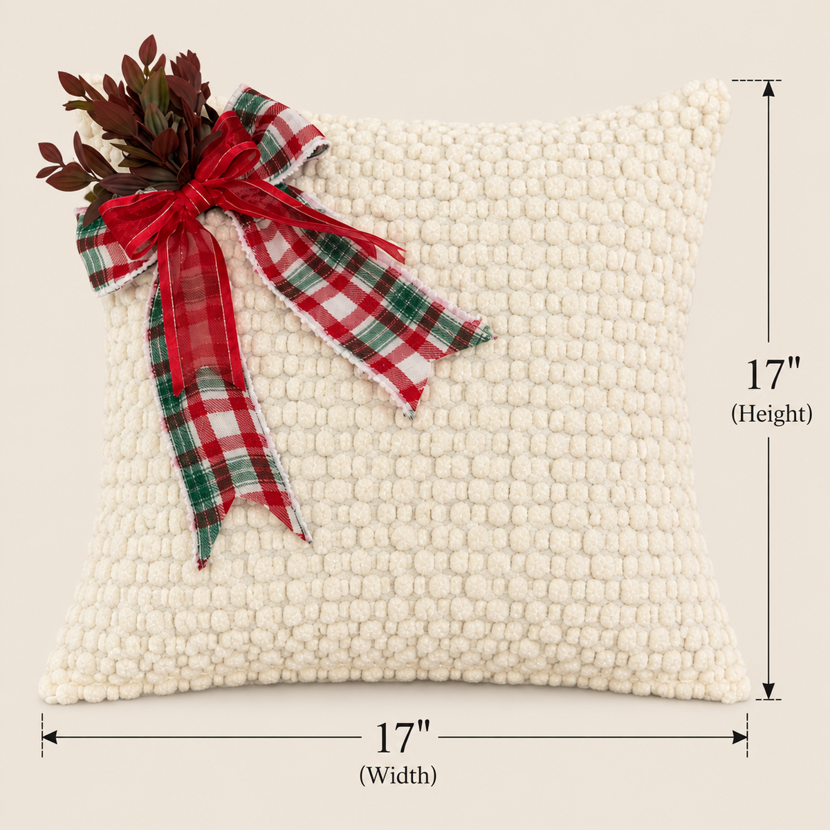 Christmas Bow Cushion Cover