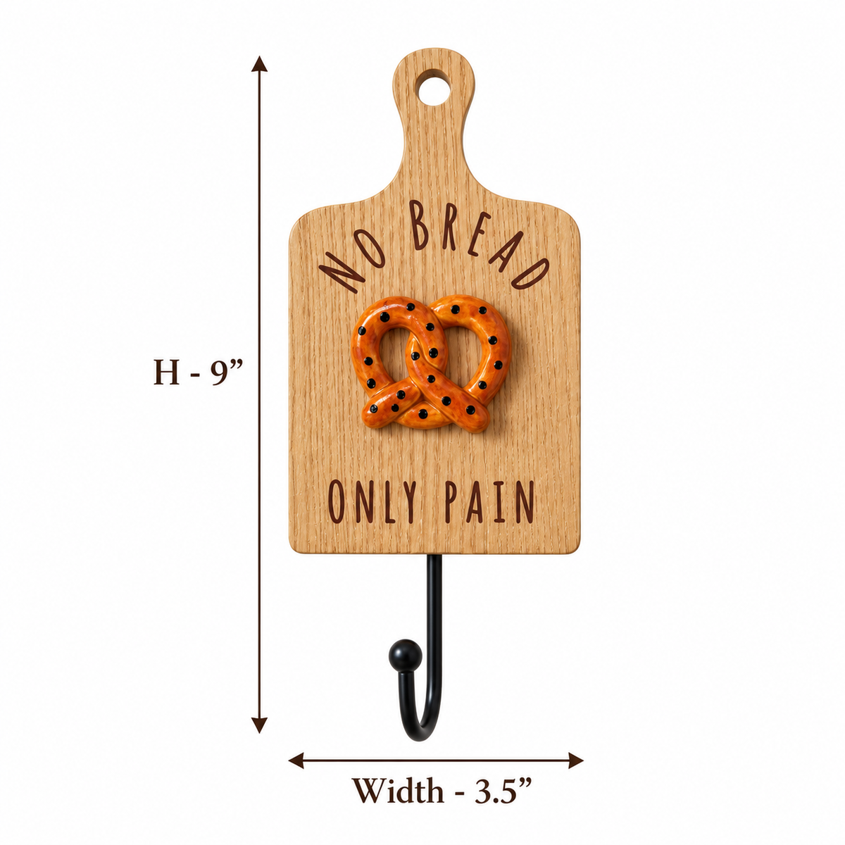No Bread, Only Pain – Decorative Wall Hooks (Set of 2)