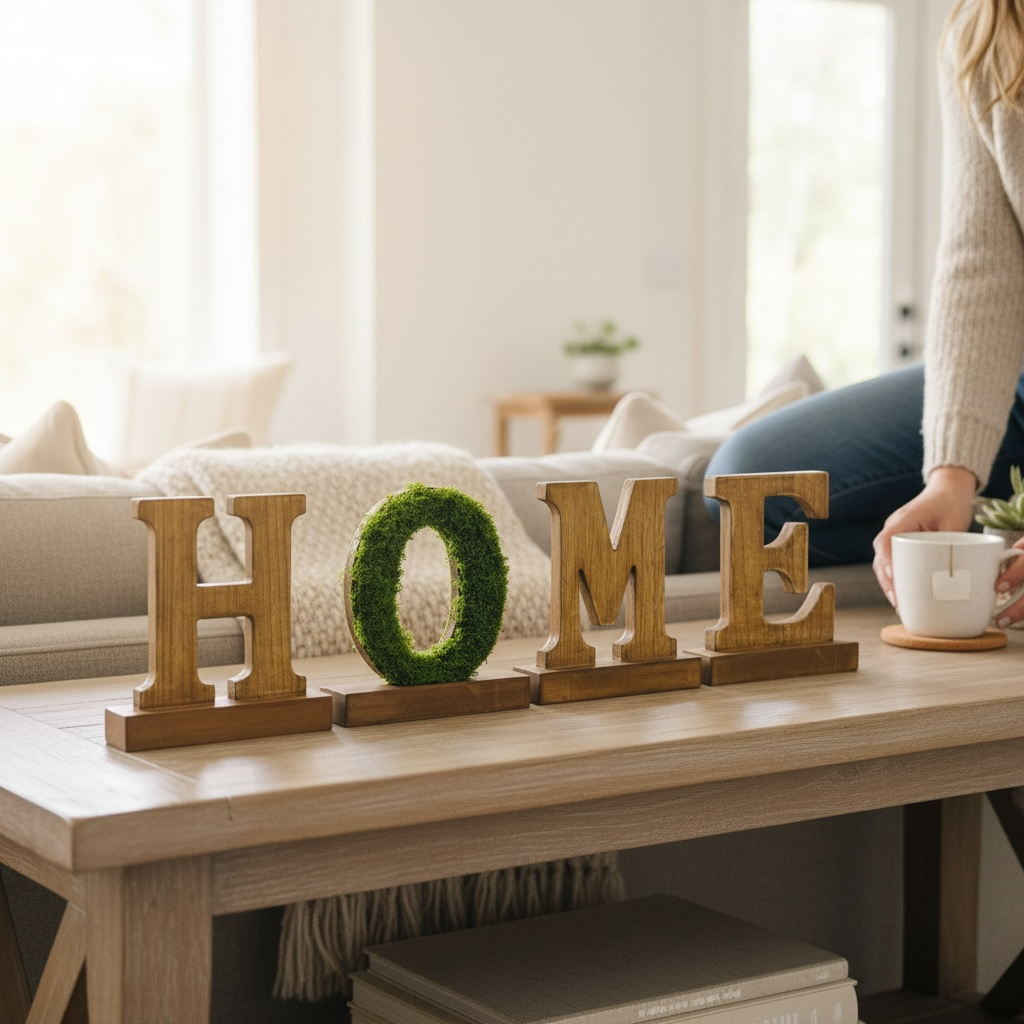 HOME stacked wooden sign