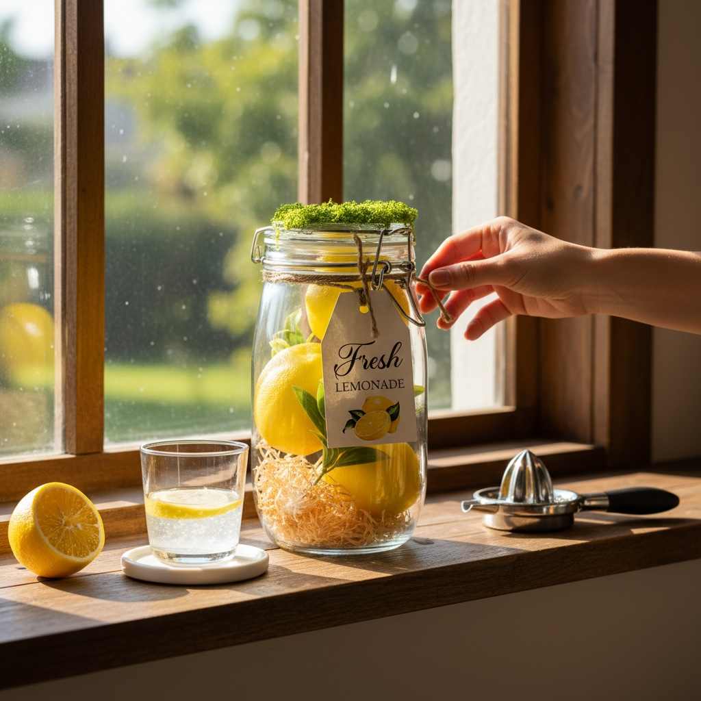 Lemon glass jar