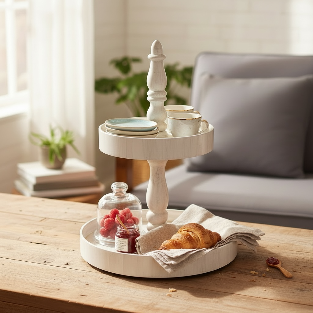 2 Tier White Tray