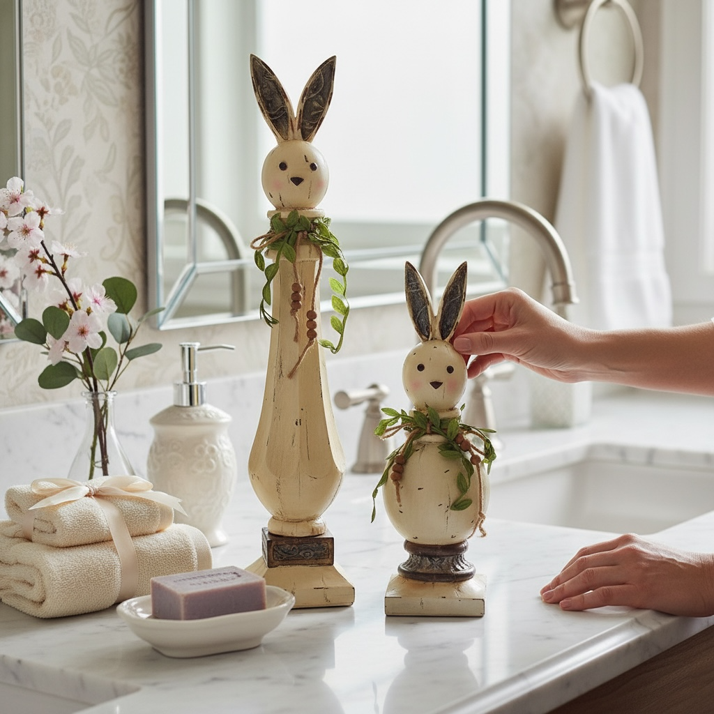Farmhouse style wooden bunny