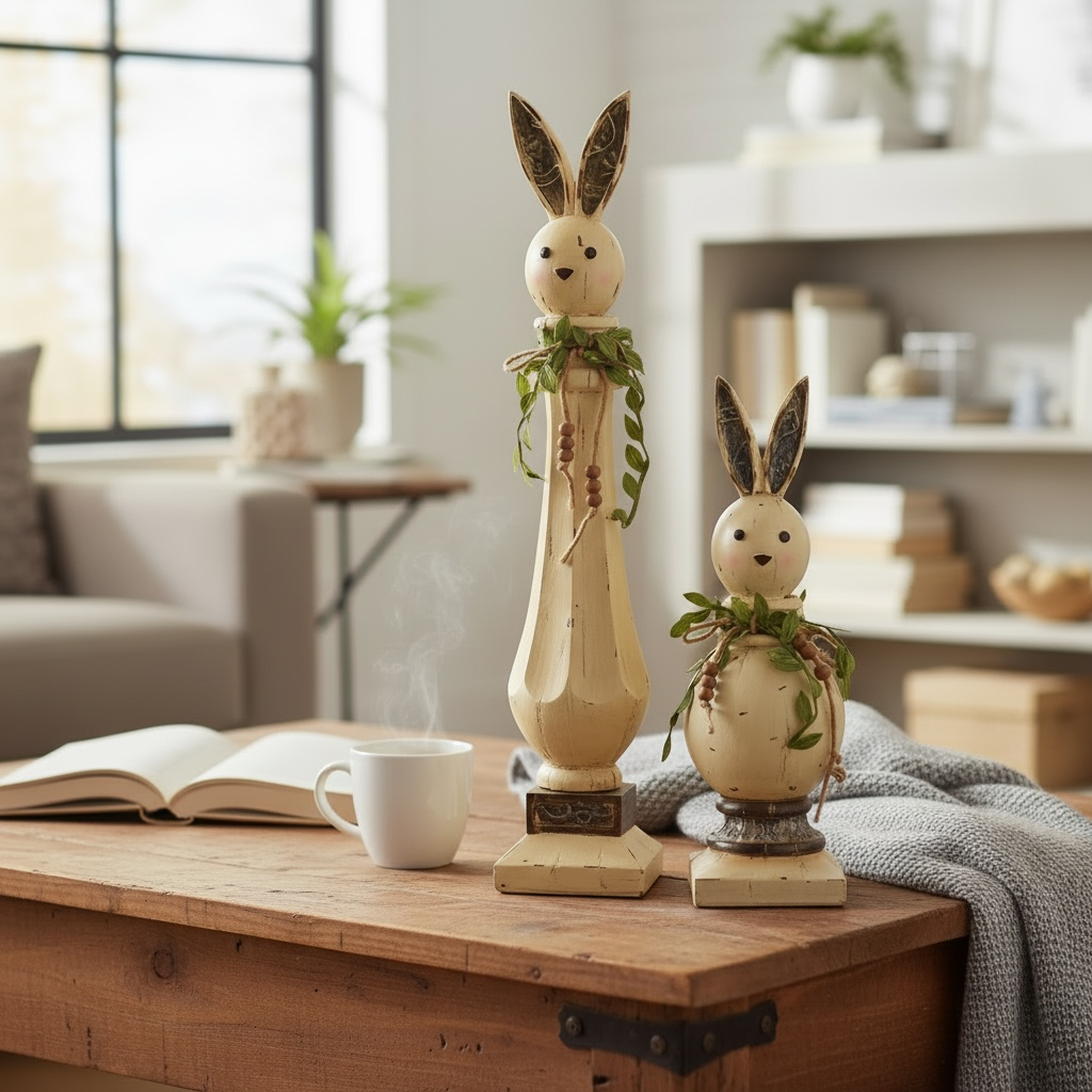 Farmhouse style wooden bunny