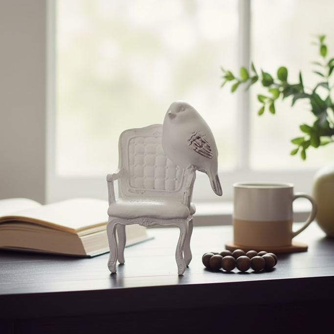 Bird on chair Figurine