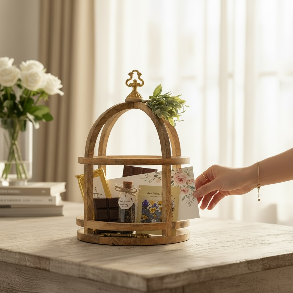 Rustic Brown open lantern