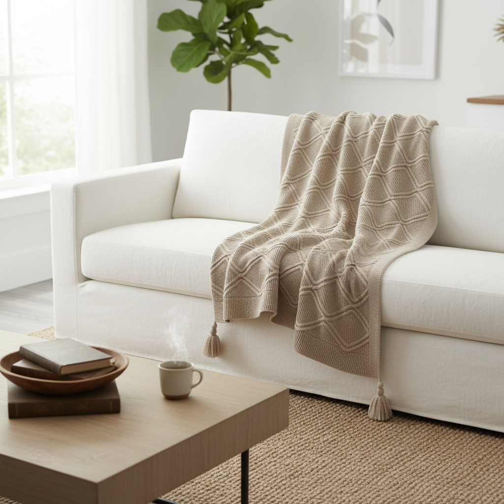 Brown knitted Throws