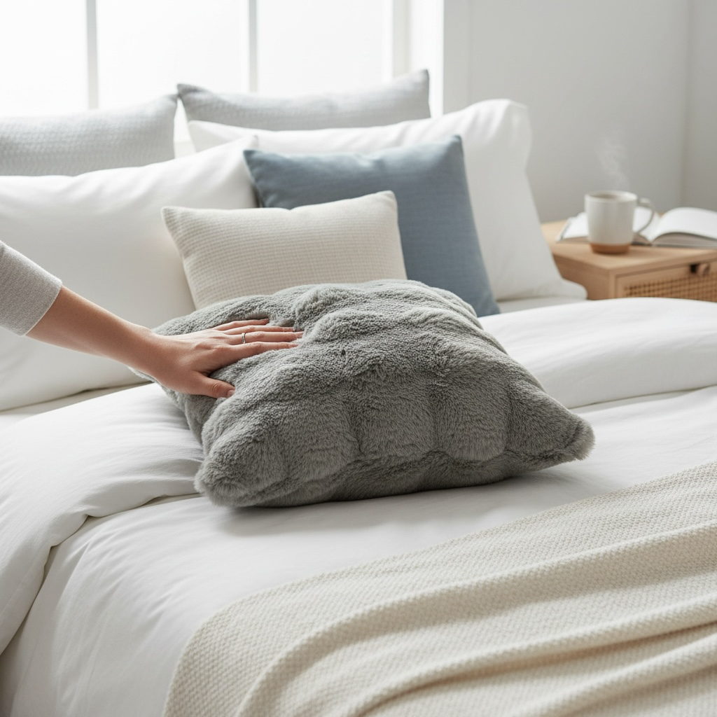 Grey Fur Cushion