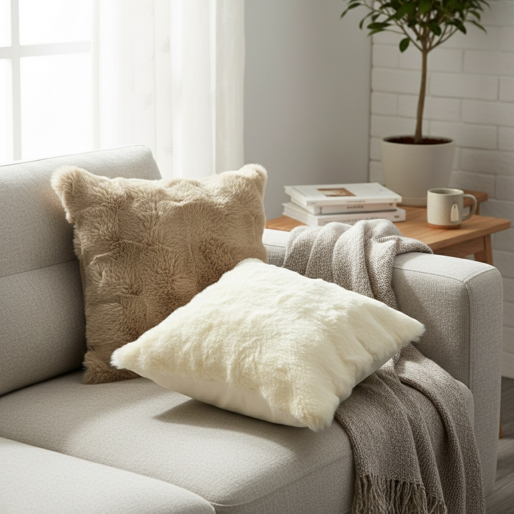 Brown Fur Cushion