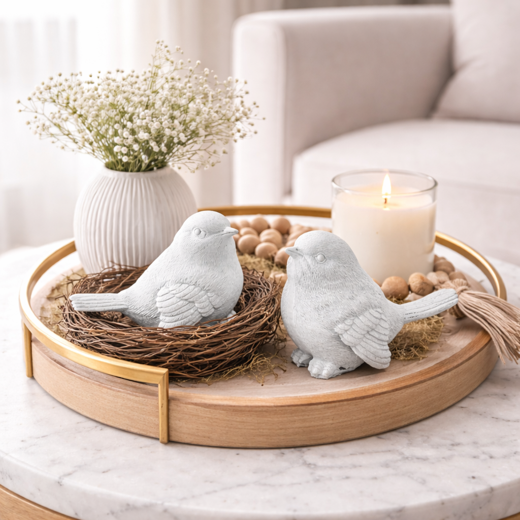 Farmhouse Bird pair with nest