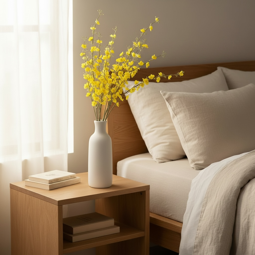 Yellow Tall silk flowers(Set of 2)