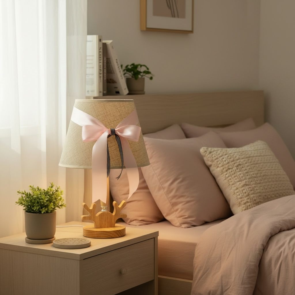 Pink Bow Lamp