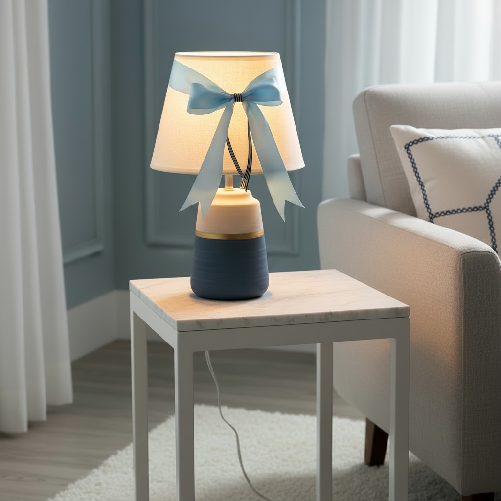 Blue Bow Lamp