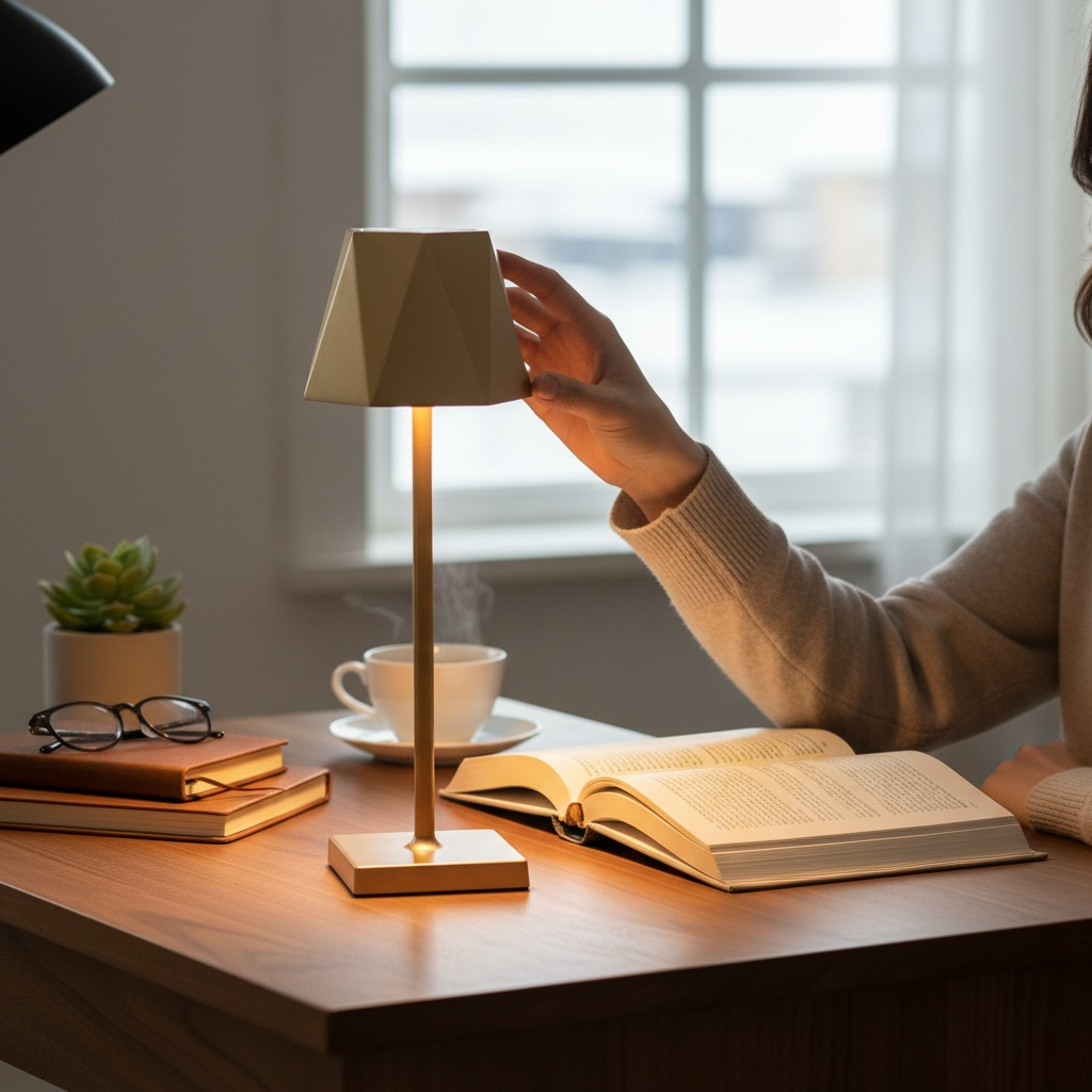 Elegant gold touch lamp