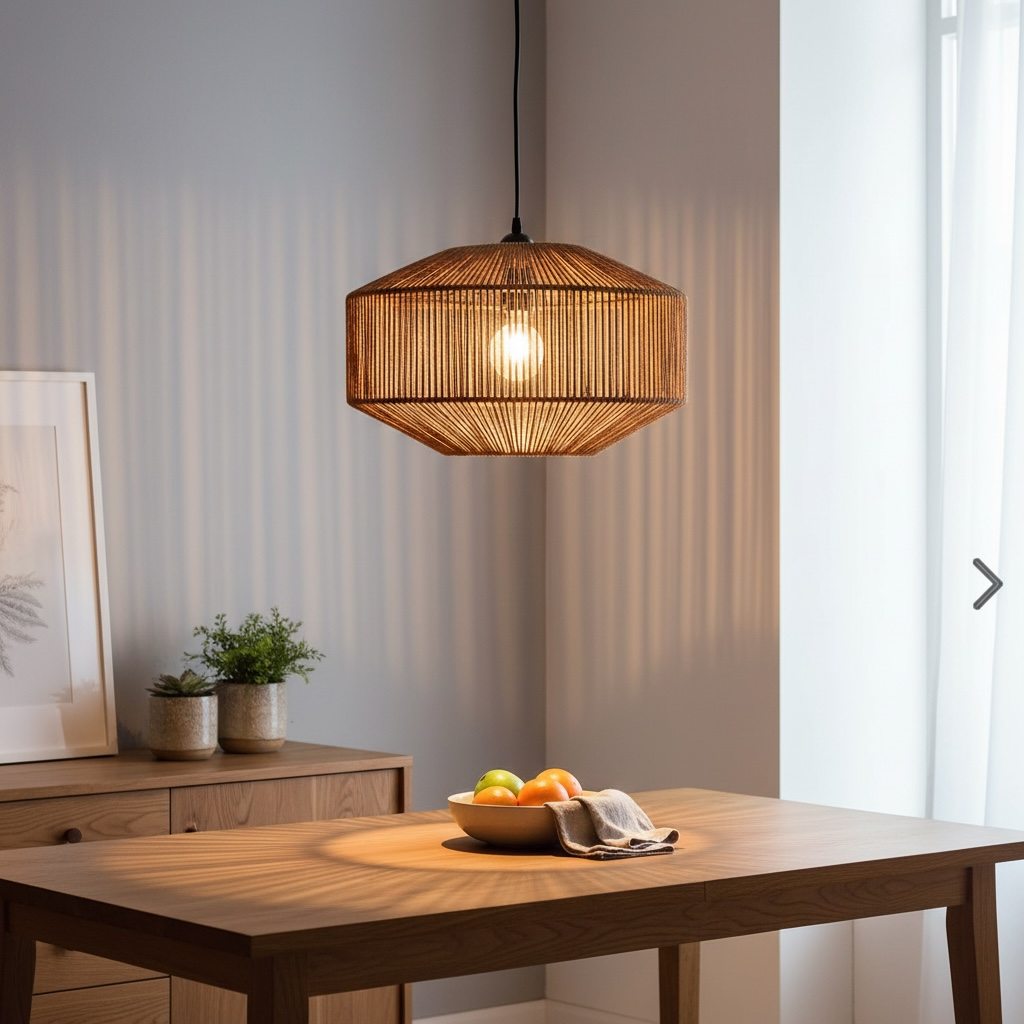 Linear Weave Drum Pendant Lamp