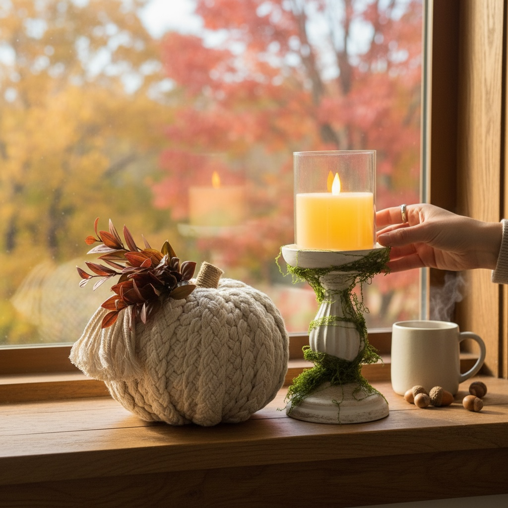 Cozy Knit Pumpkin Decor Set