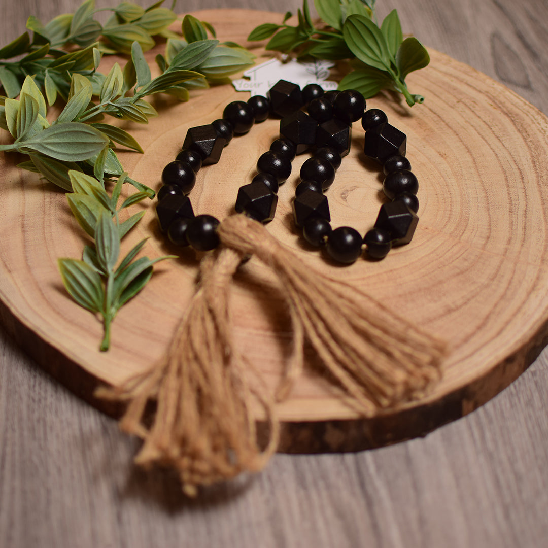 Mini black round and diamond shape Beads