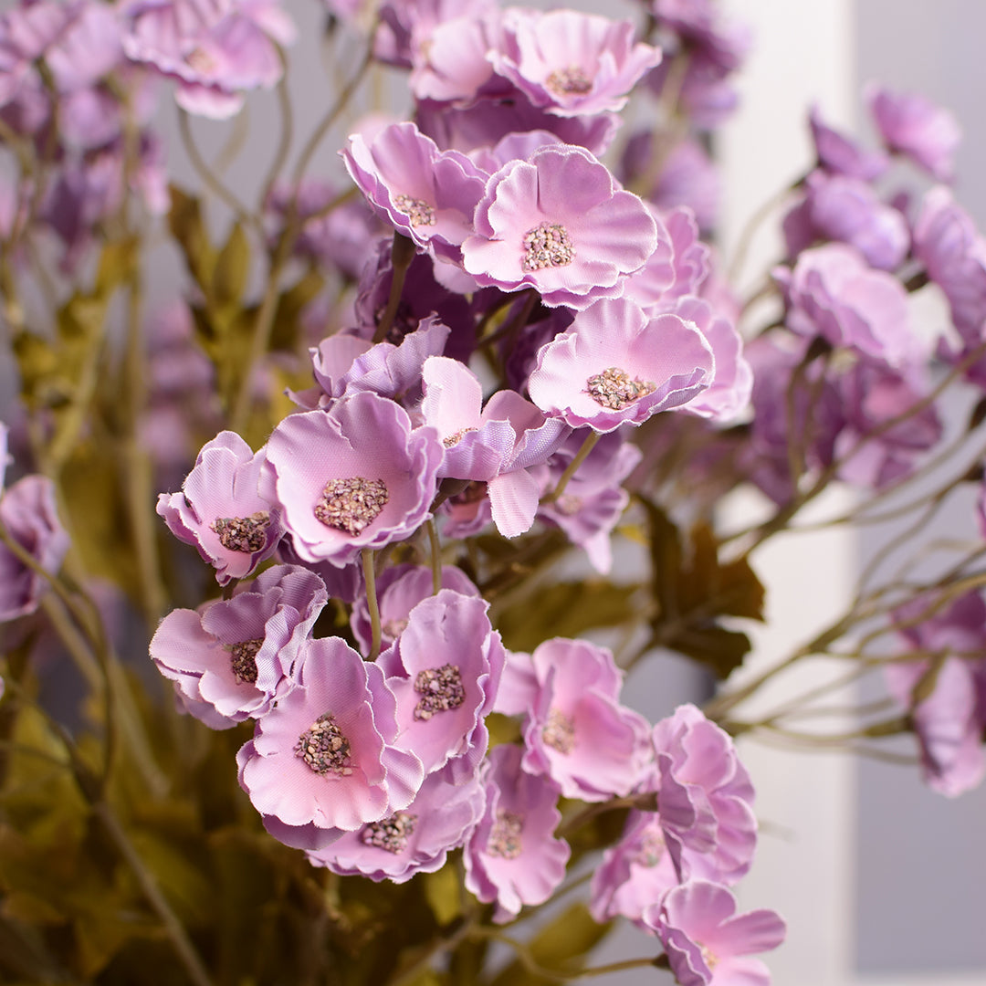 Lavender Gypsophila or small Cosmos-like blooms stem
