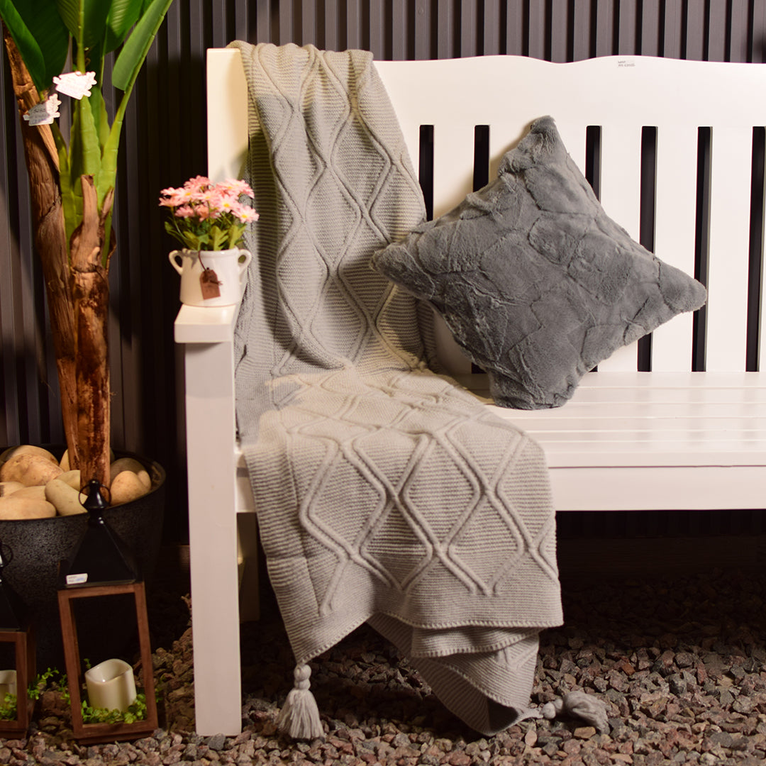 grey knitted Throws
