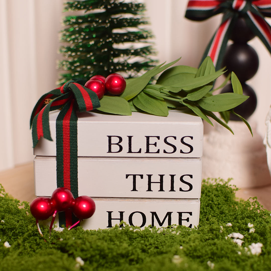 Mini Bless this home holiday bookstack