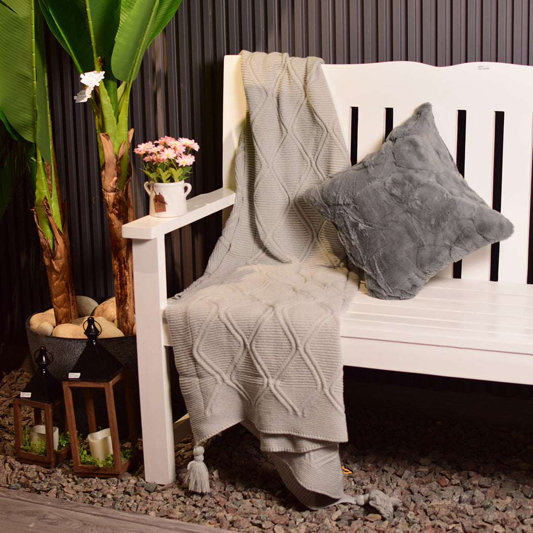 grey knitted Throws