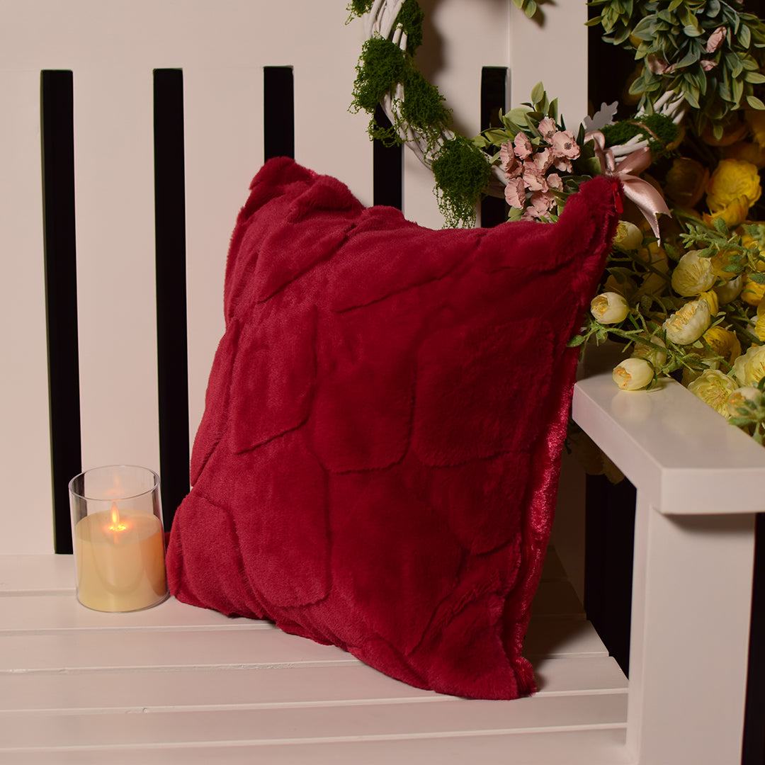 Maroon self patch Cushion