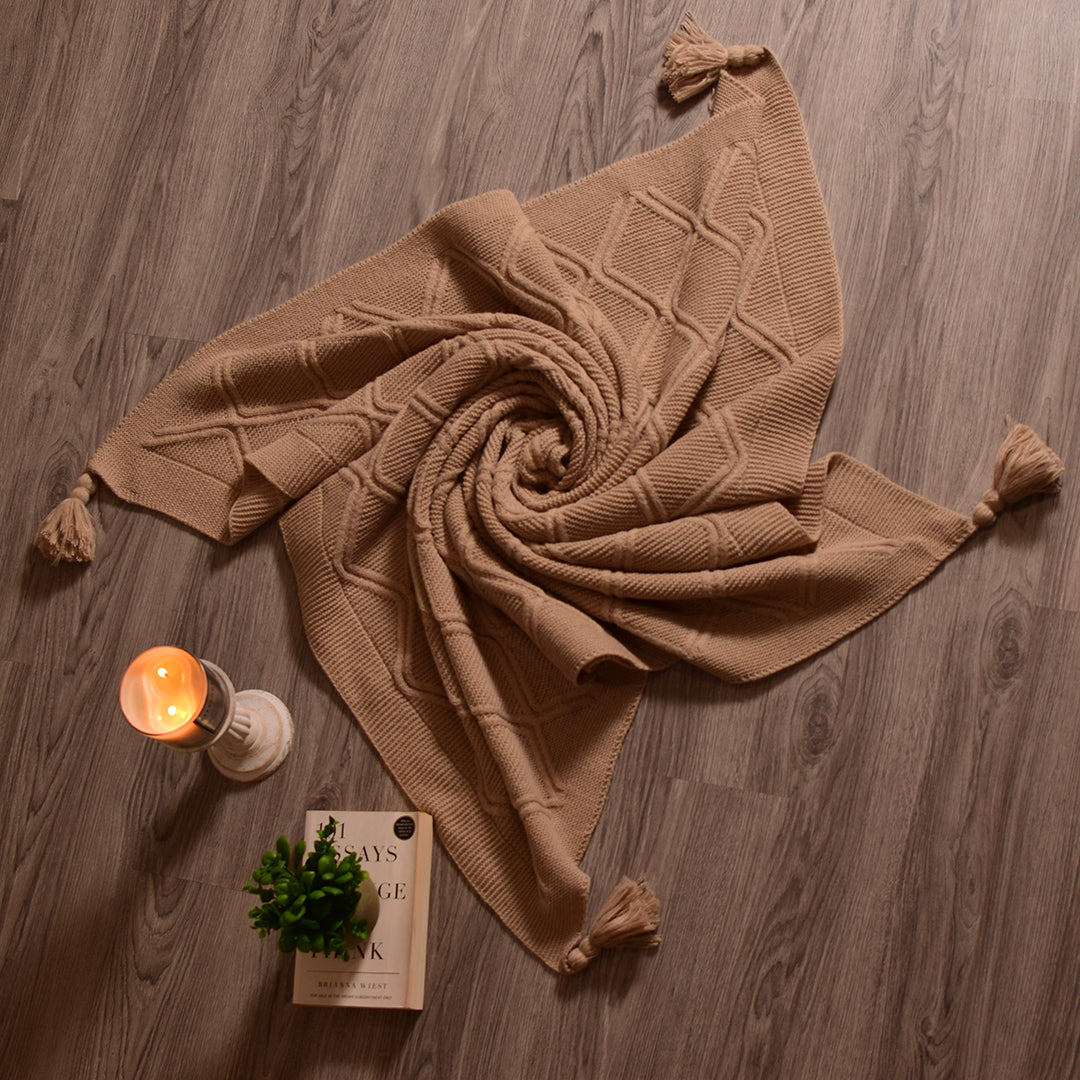Brown knitted Throws