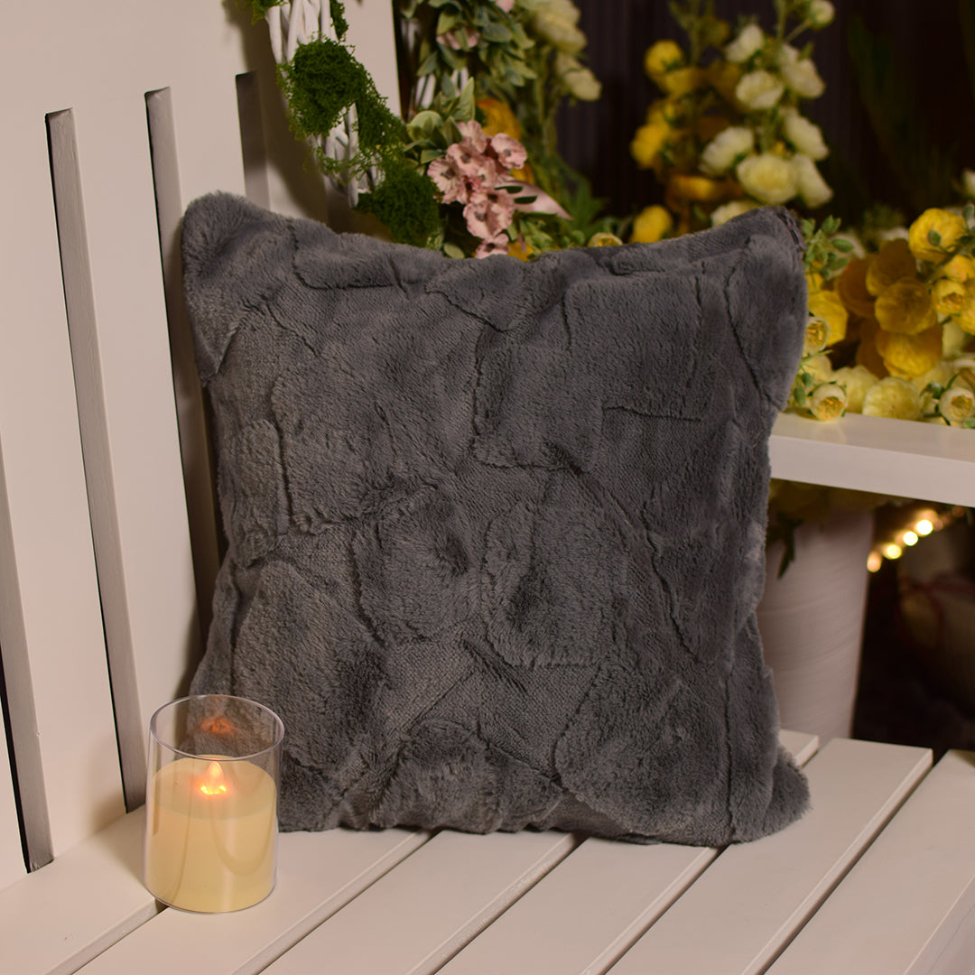Grey self patch Cushion