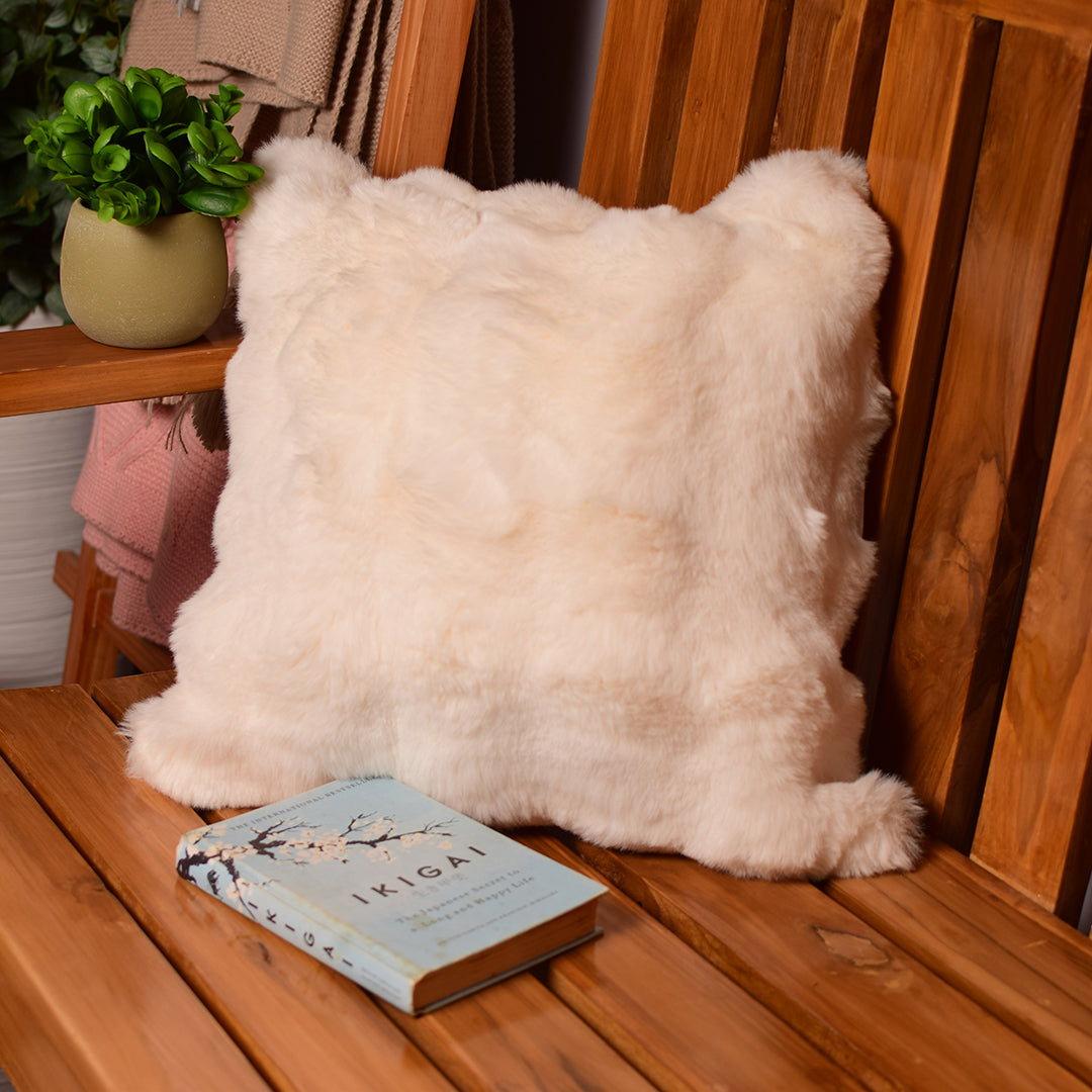 Beige Fur Cushion