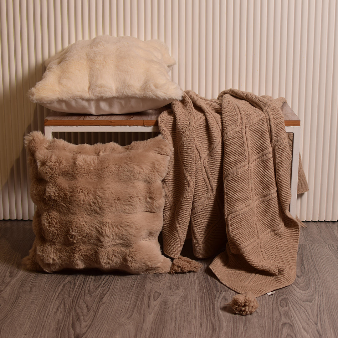Brown knitted Throws