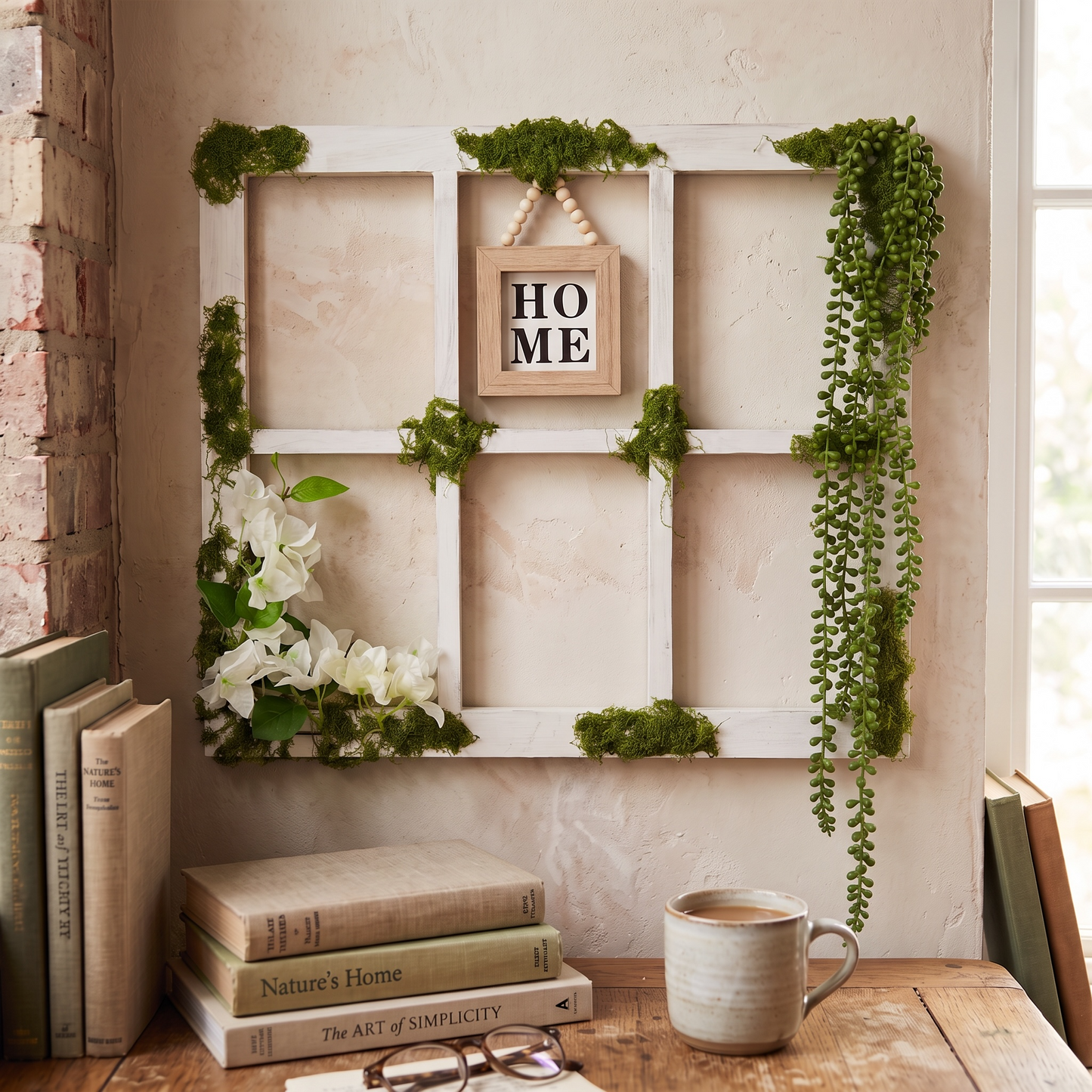 Rustic Farmhouse Window Frame Wall Decor