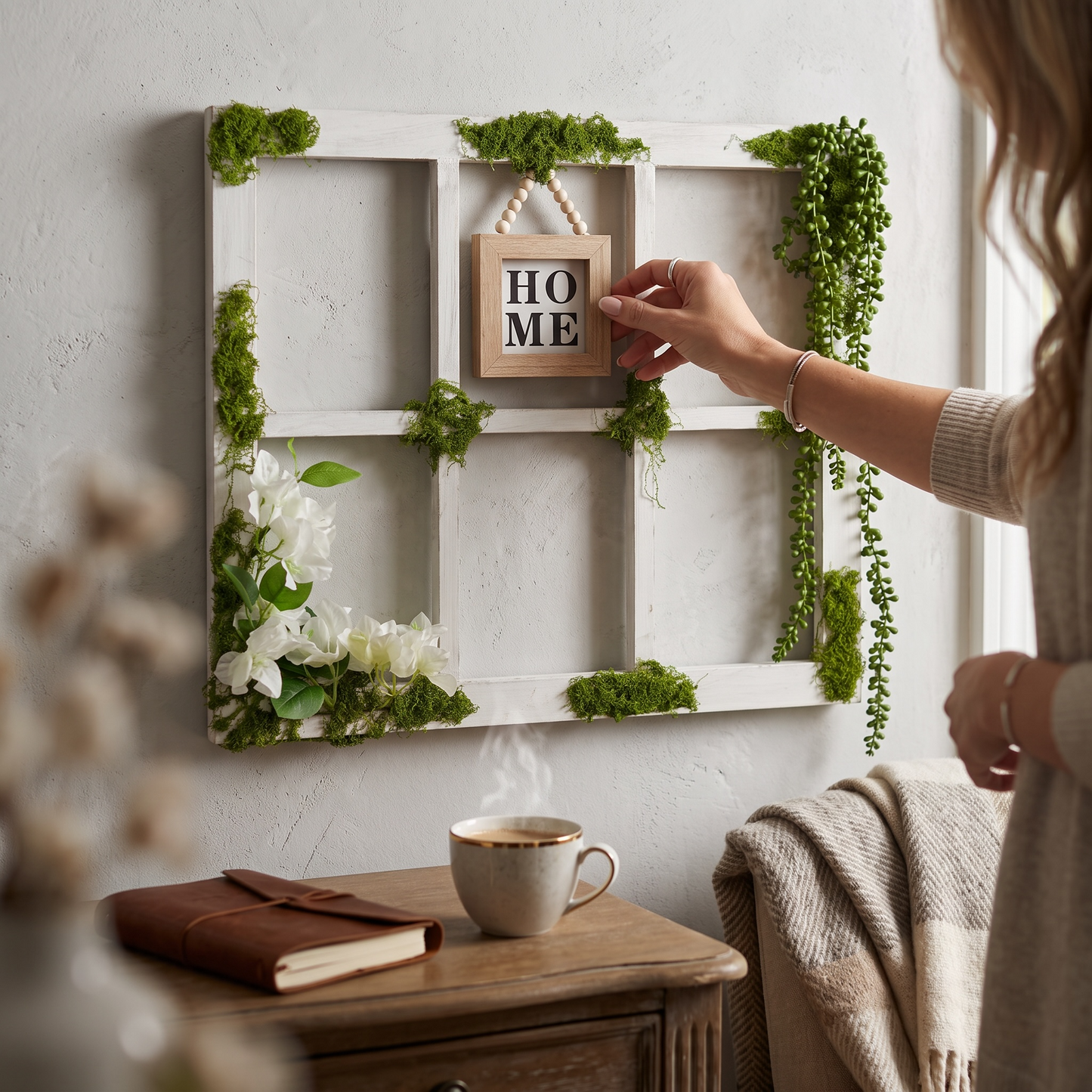 Rustic Farmhouse Window Frame Wall Decor