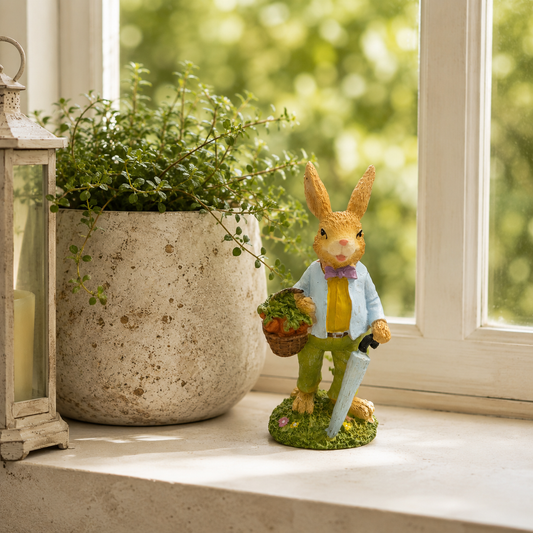 Garden Bunny with Basket & Umbrella