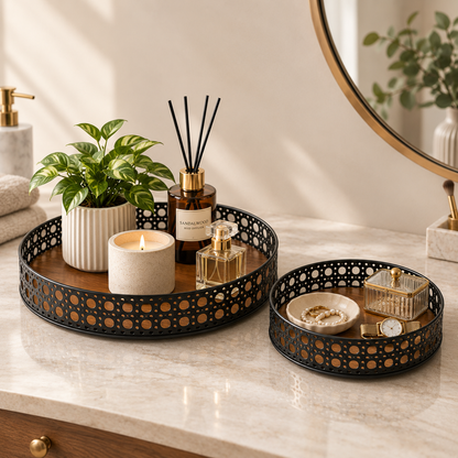 Arden Decorative Round Tray Set