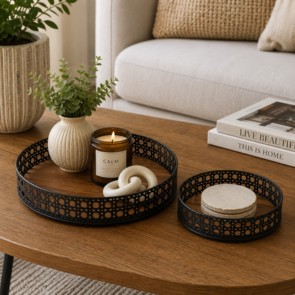 Arden Decorative Round Tray Set