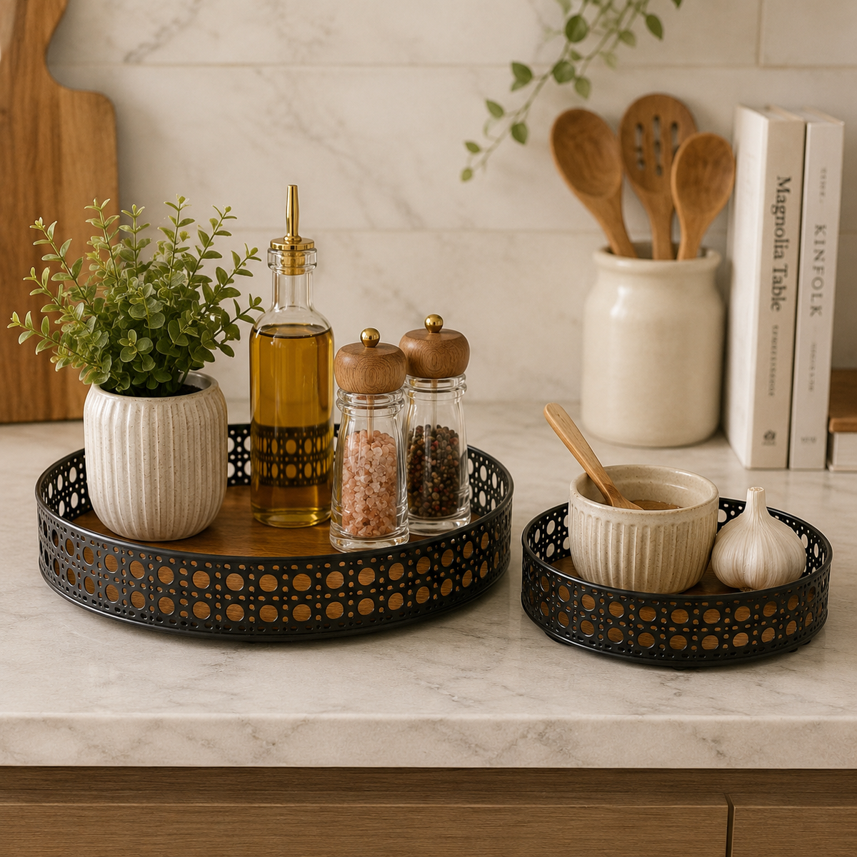Arden Decorative Round Tray Set
