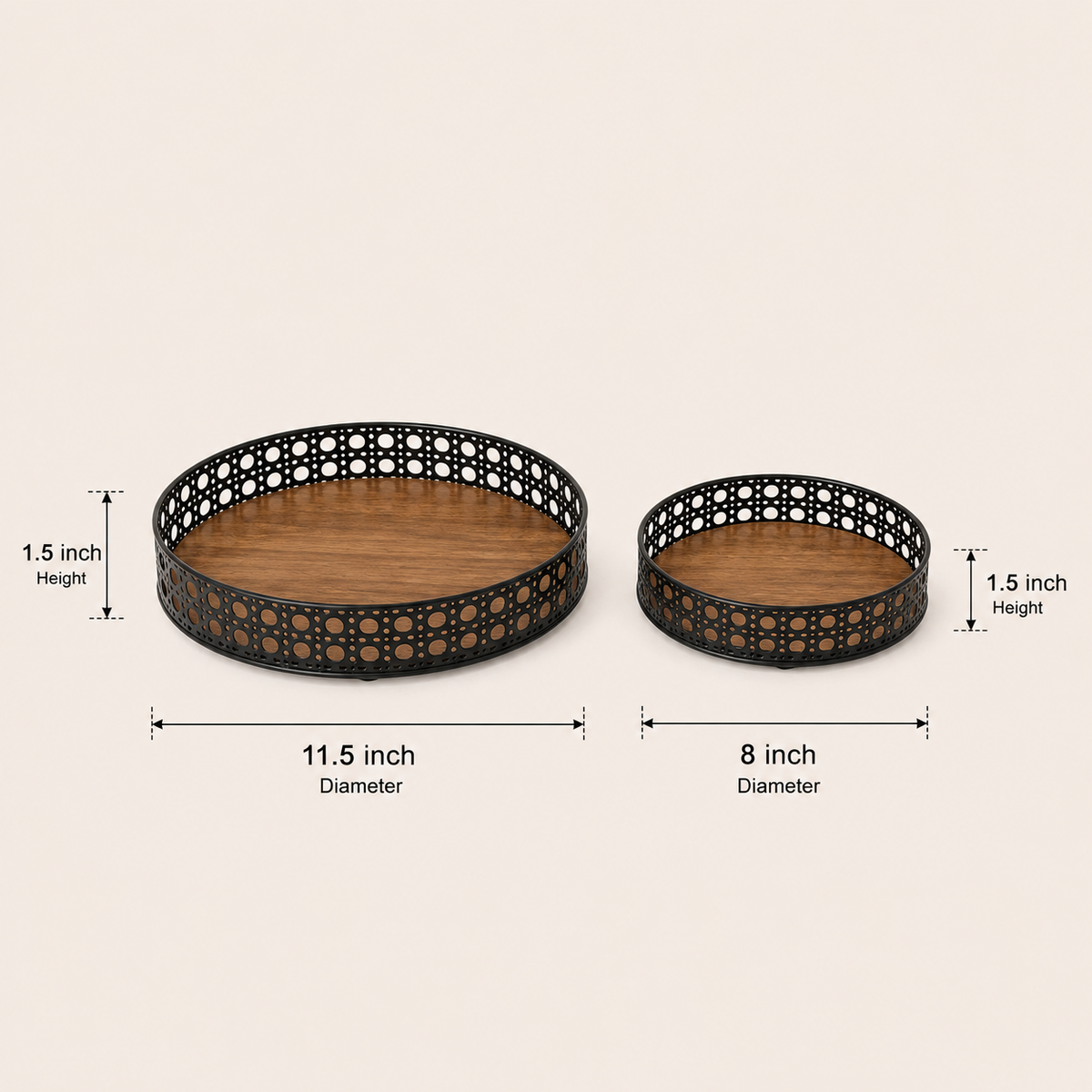 Arden Decorative Round Tray Set