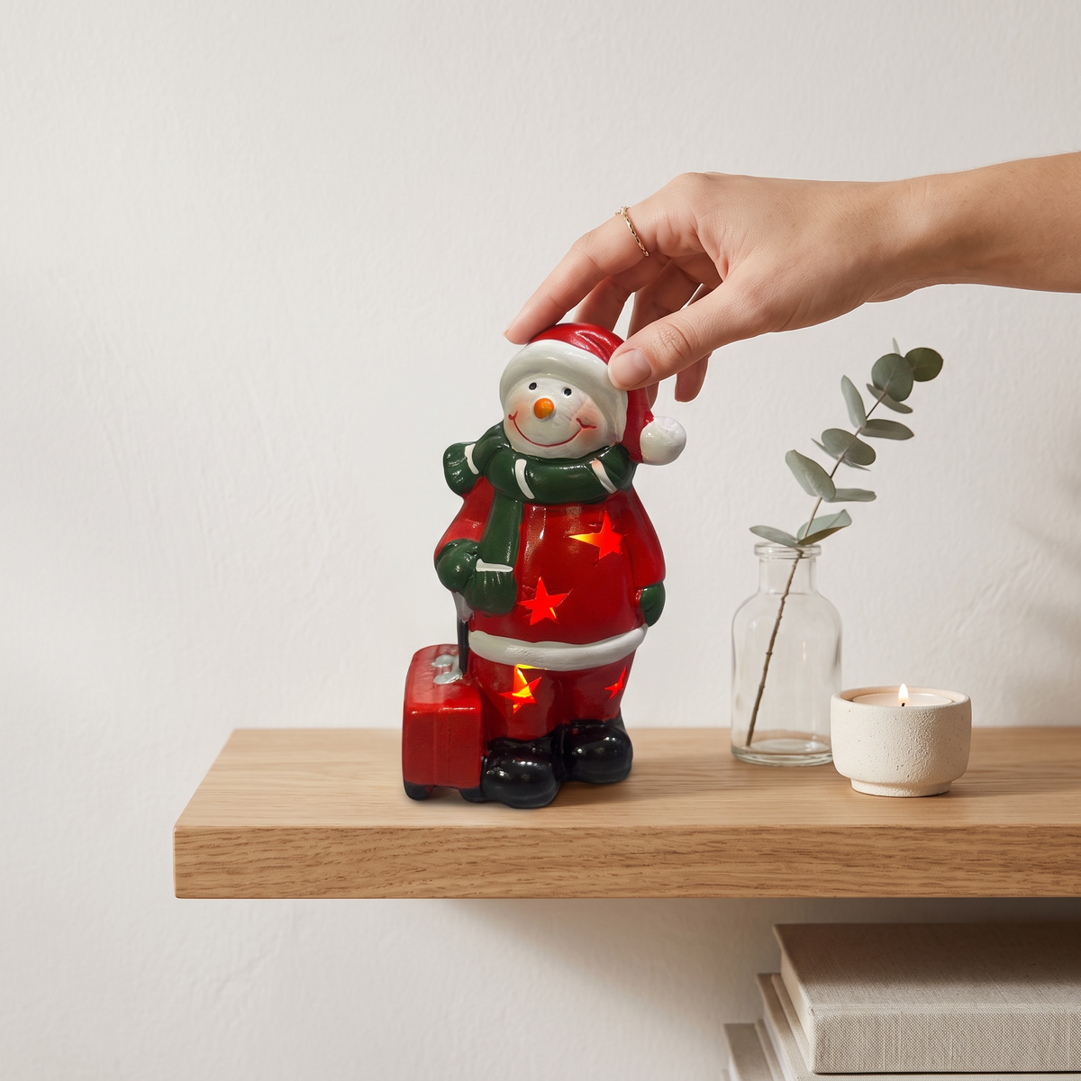 LED Christmas Snowman Figurine