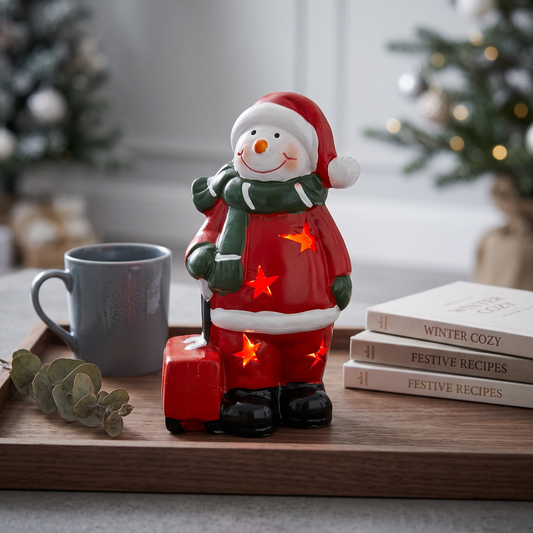 LED Christmas Snowman Figurine