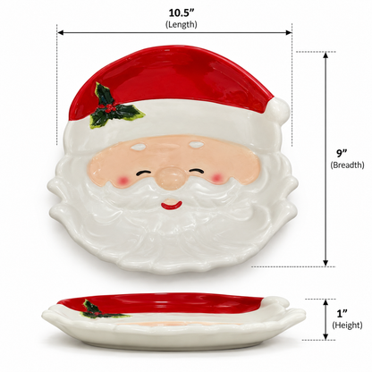 Santa Face Ceramic Serving Platter