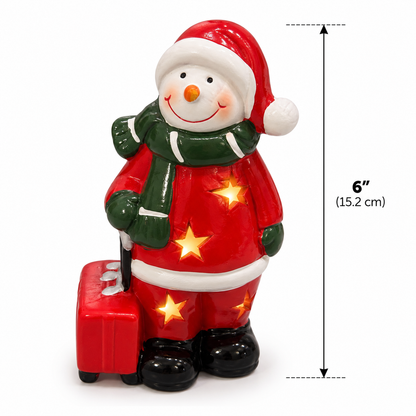 LED Christmas Snowman Figurine