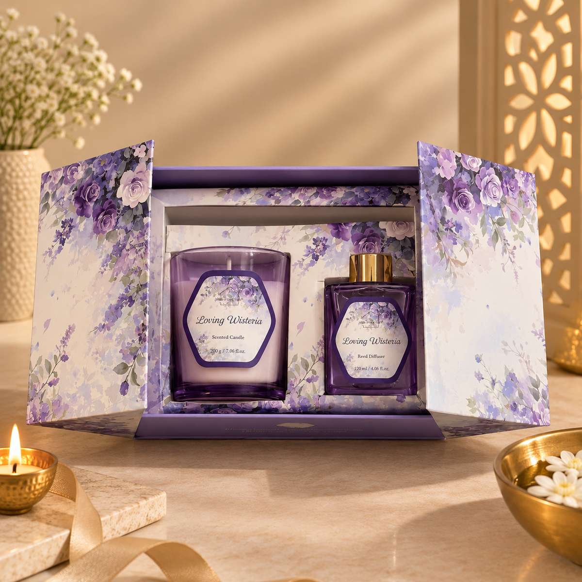 Loving Wisteria – Scented Candle & Reed Diffuser Gift Set