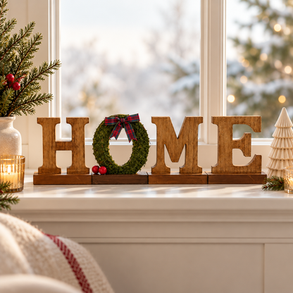 HOME Wooden Christmas Sign