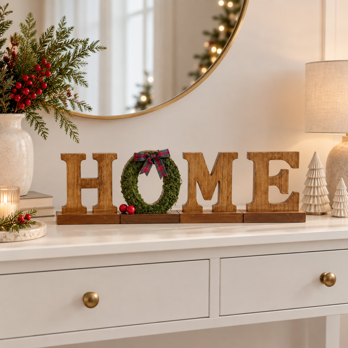 HOME Wooden Christmas Sign