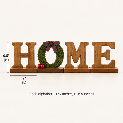HOME Wooden Christmas Sign