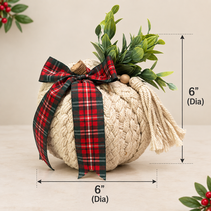 Cream Rope Christmas Pumpkin
