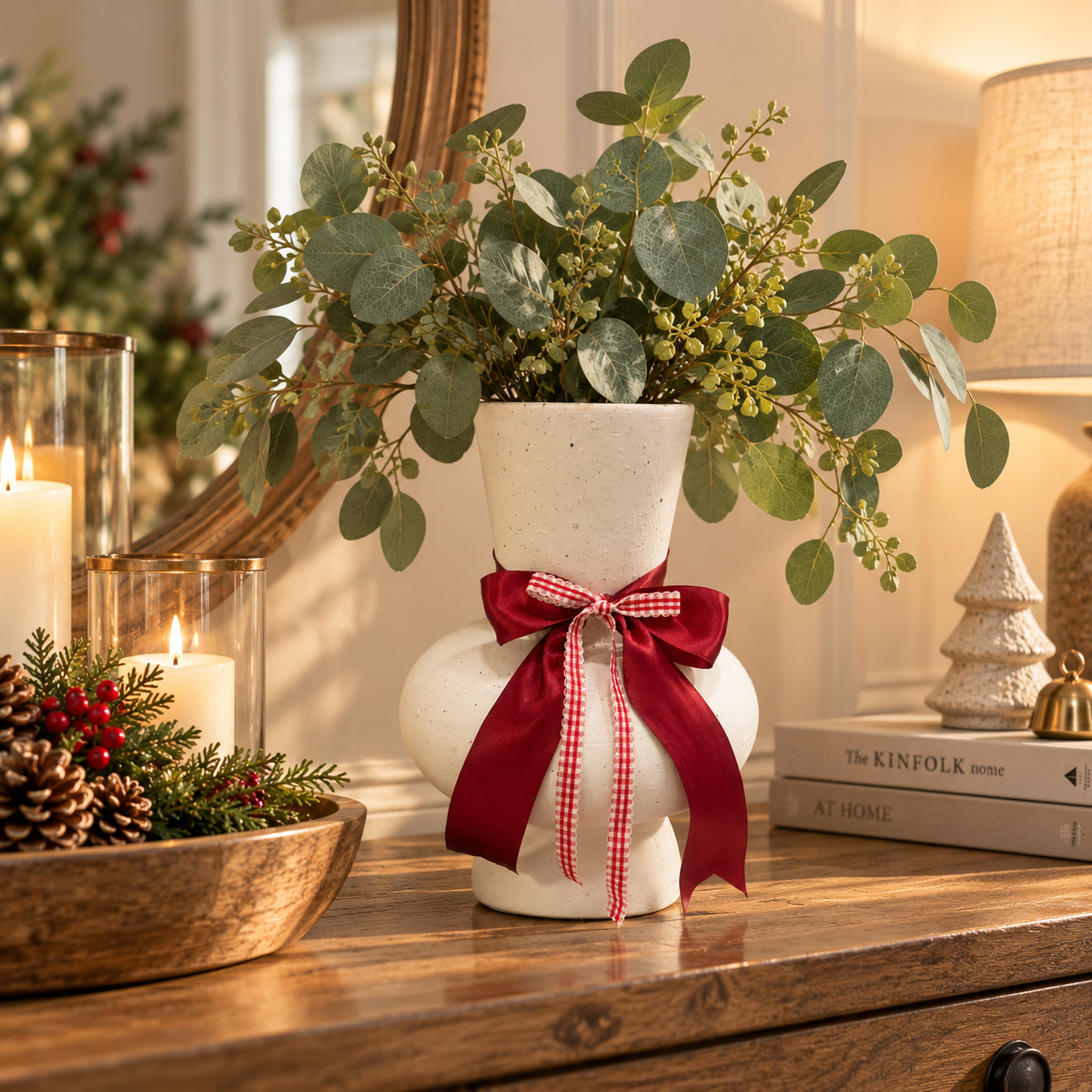 Festive Bow Ceramic Vase